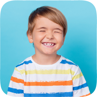 young child wearing stripes