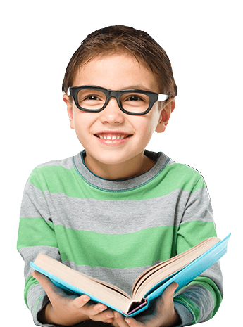 young boy reading